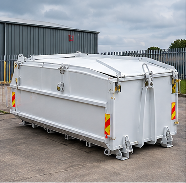 Closed asbestos waste skip and RORO container service