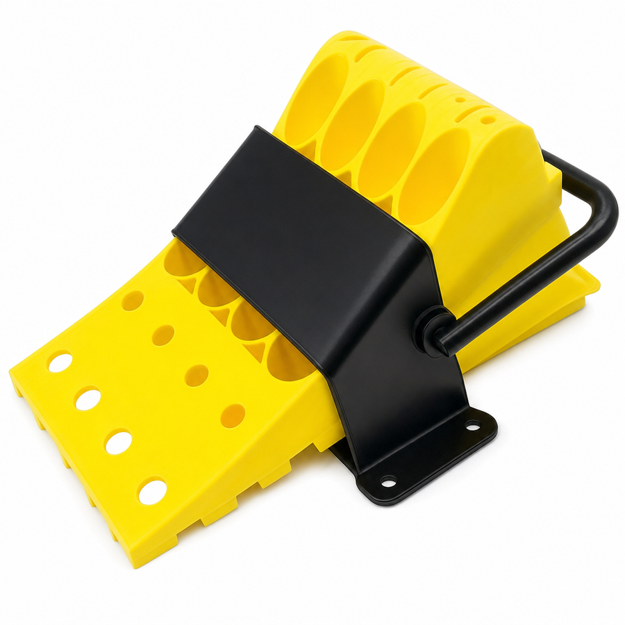 HGV Large Wheel Chock & Holder