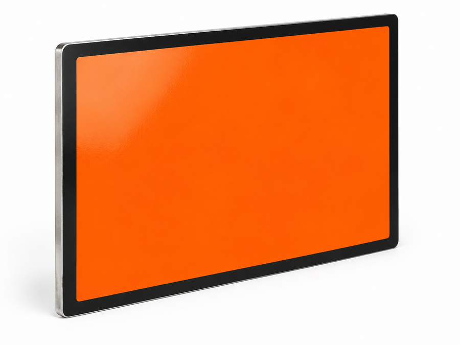 Solid Orange ADR Plate 300x400mm Stainless Steel HazExperts