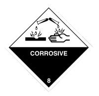 Class 8 Corrosive Packaging Label